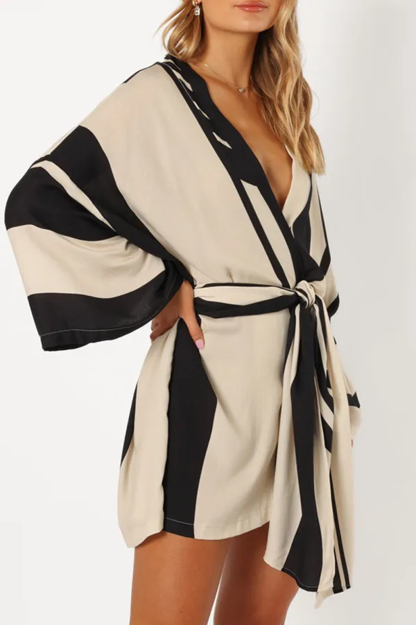 ALBA WRAP DRESS - BLACK PRINT