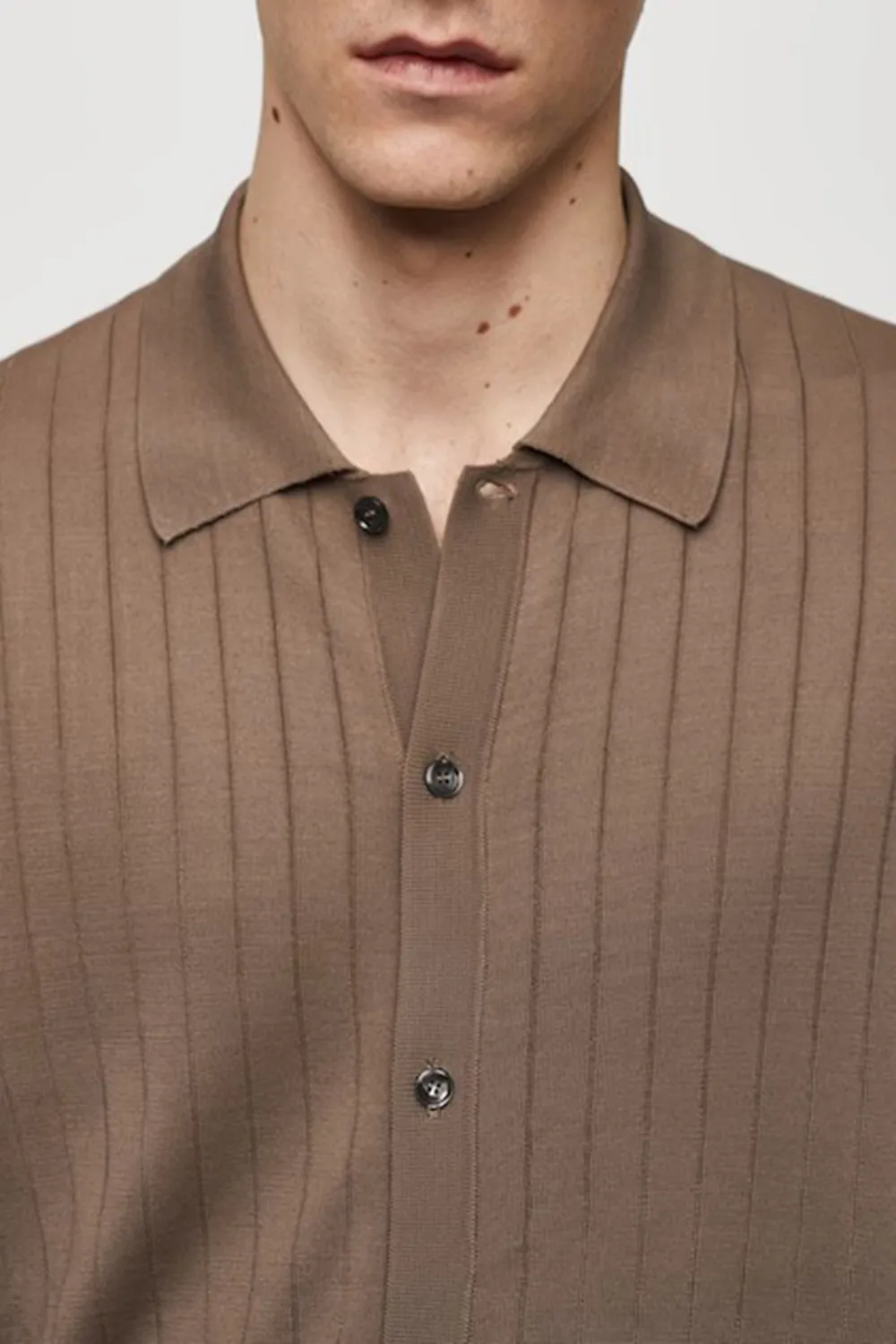 Classic Collar Ribbed Design Polo Shirt