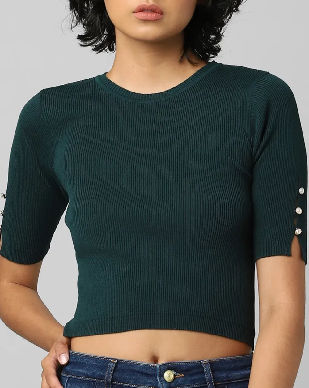 Green Crop Top