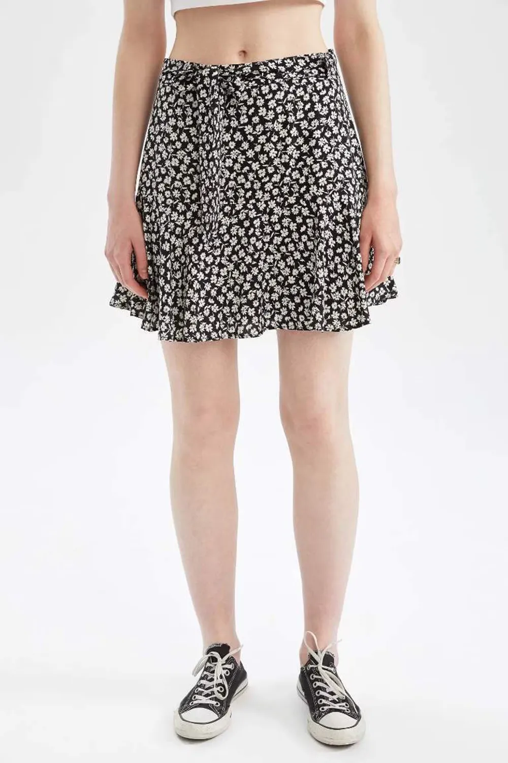 Floral Print Mini Short Skirt