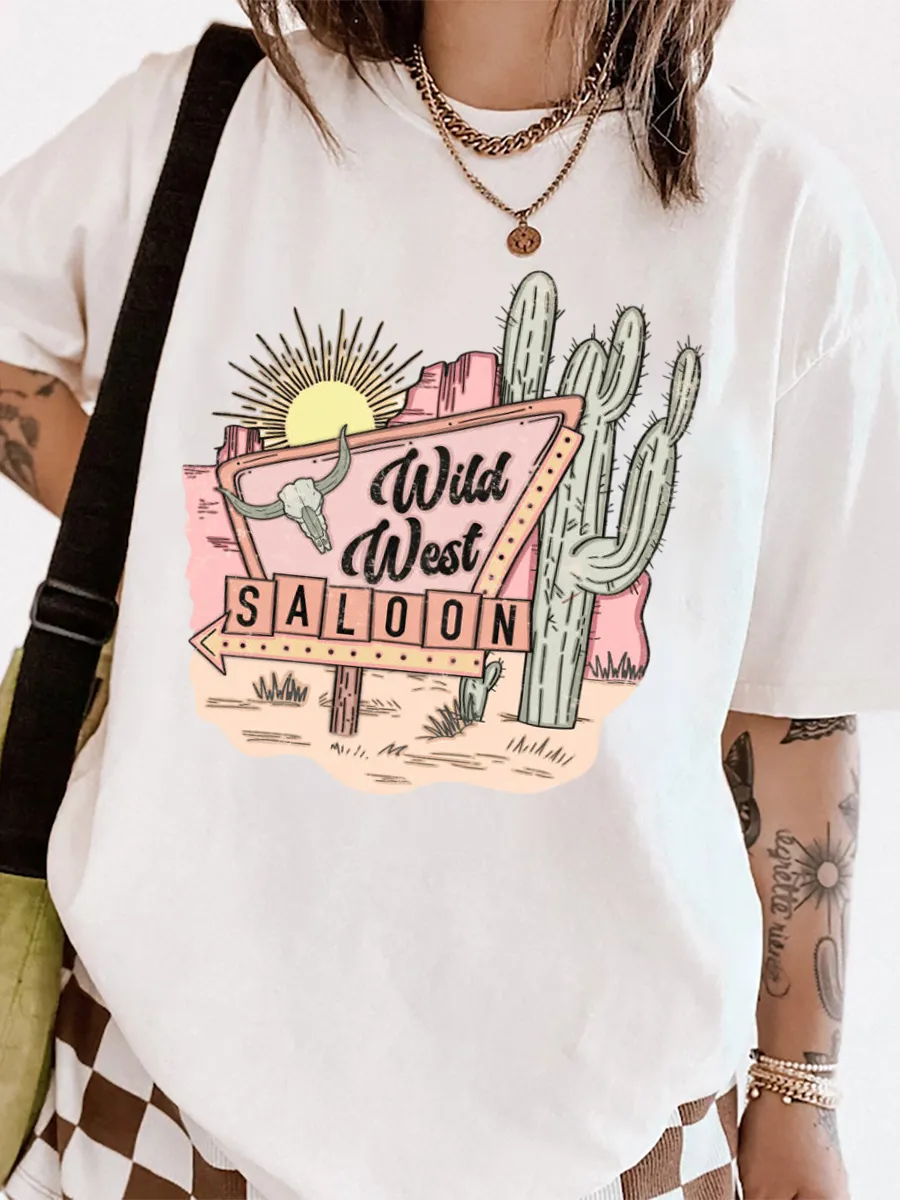 Western Wild West Saloon Cactus T-shirt