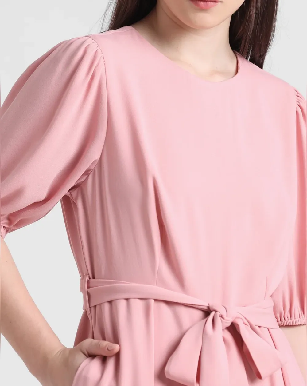 Pink Tie-Up Belt Jumpsuit