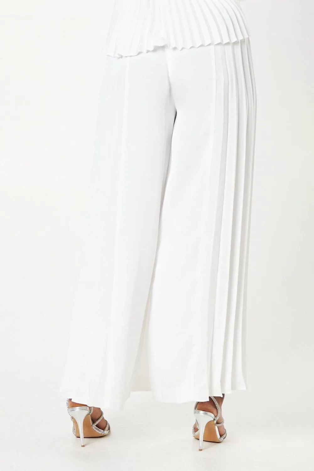 Pleat Detail Wide Leg Trouser