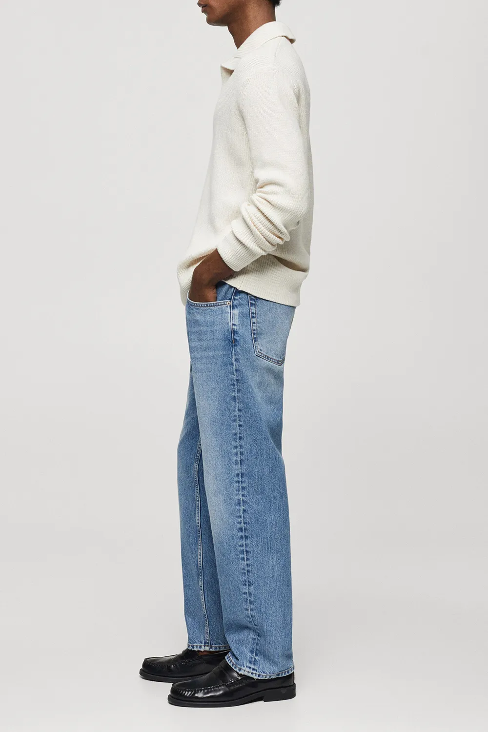 Regular-fit medium-wash jeans