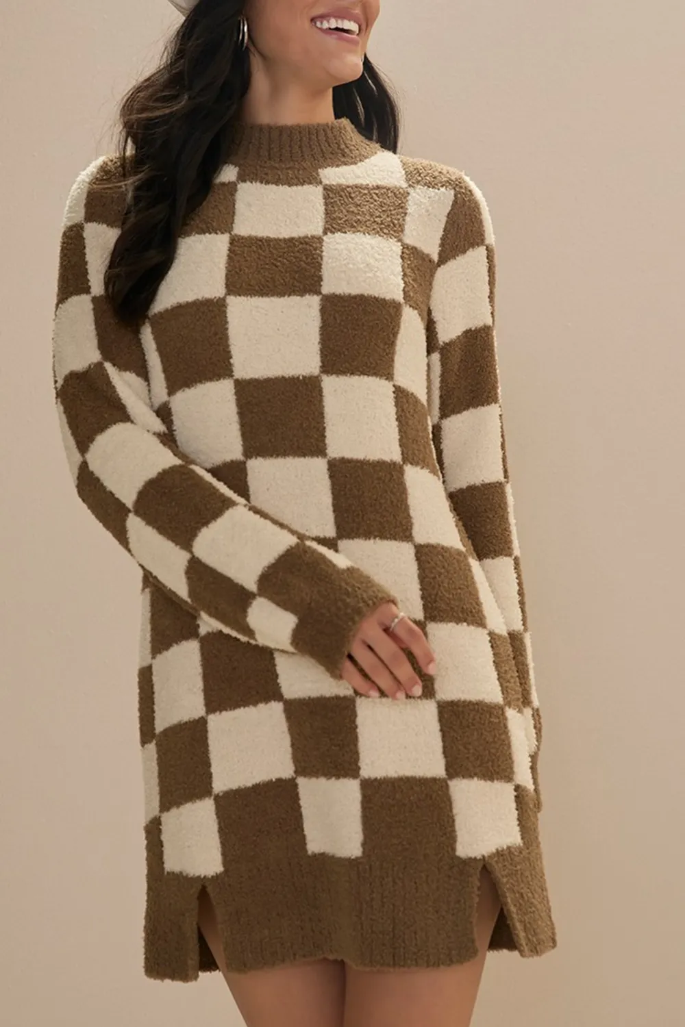 Jeanie Check Sweater Dress