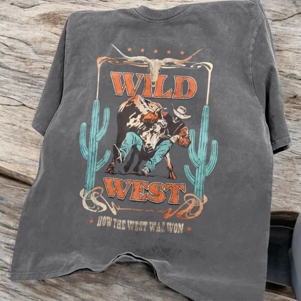 Cowboy Rodeo Wild West Mineral Wash Tee