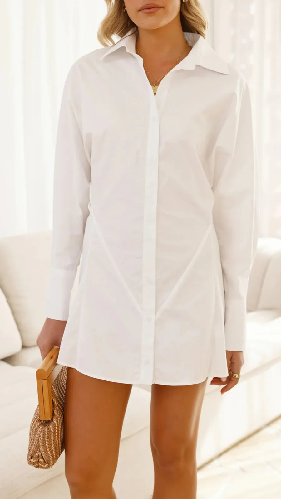 Lydia Shirt Dress - White