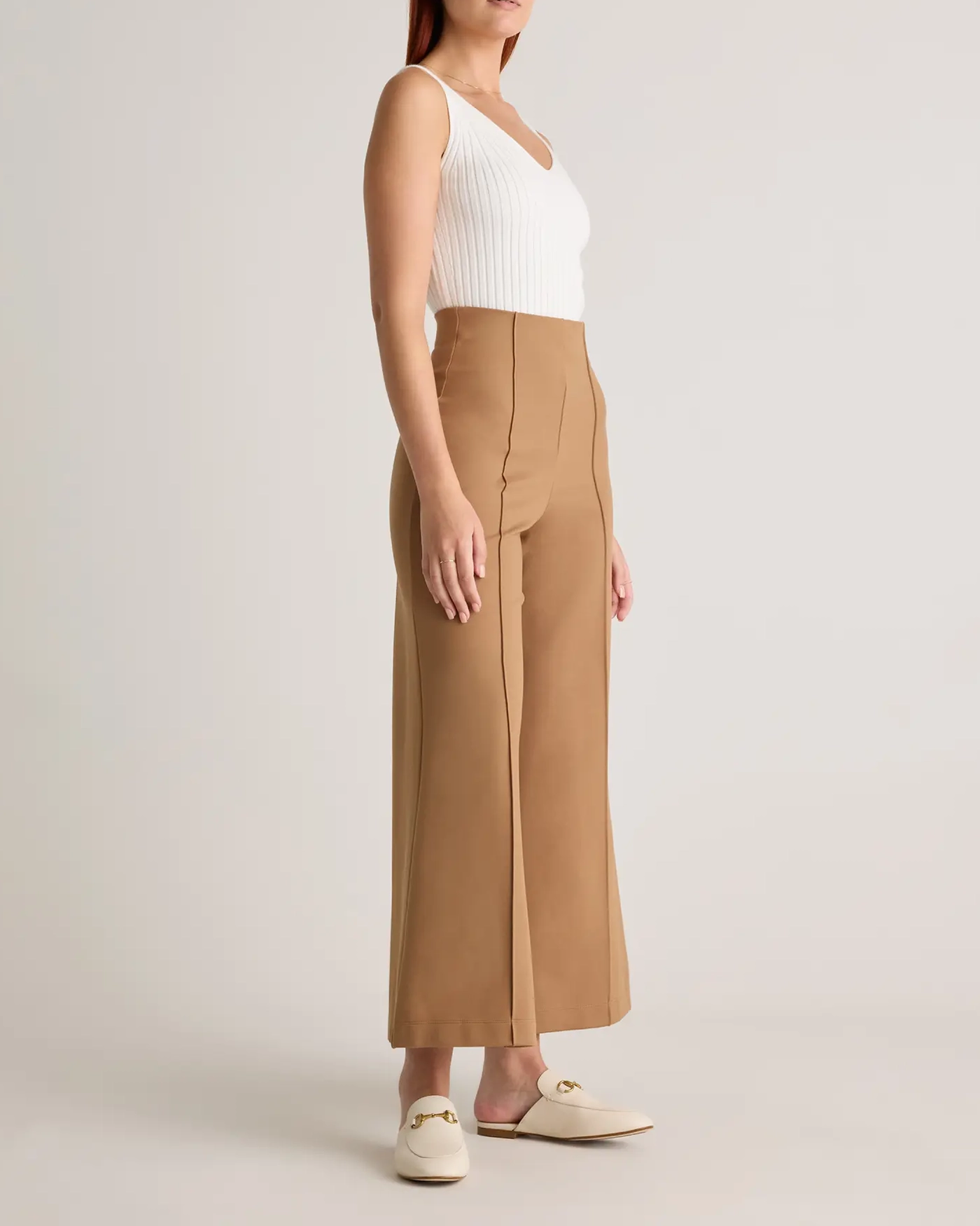 Ultra-Stretch Ponte Super Wide Leg Ankle Pants