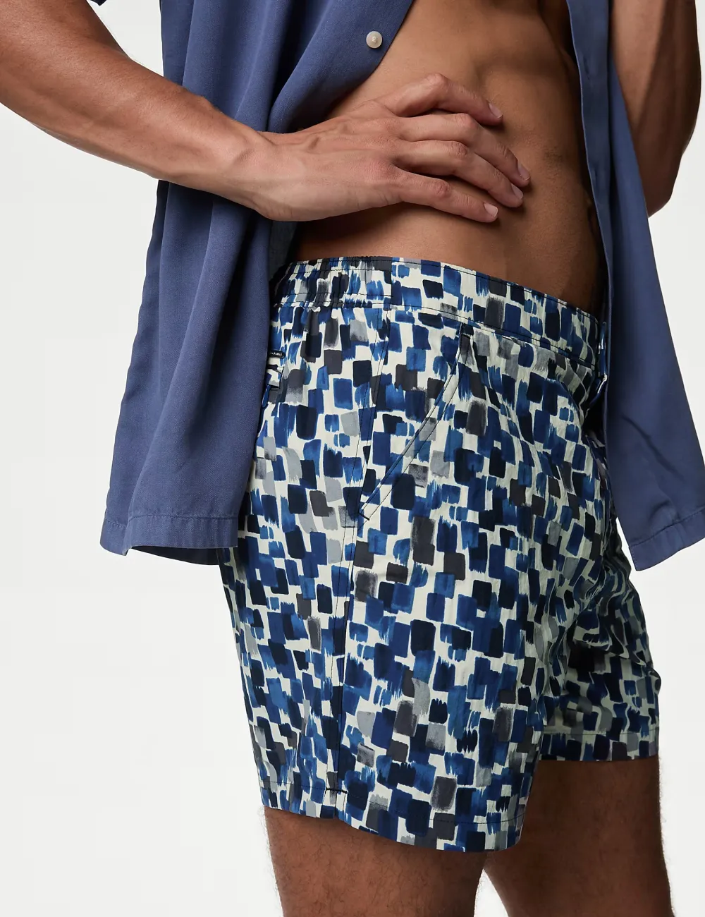 Colorblock Check Shorts