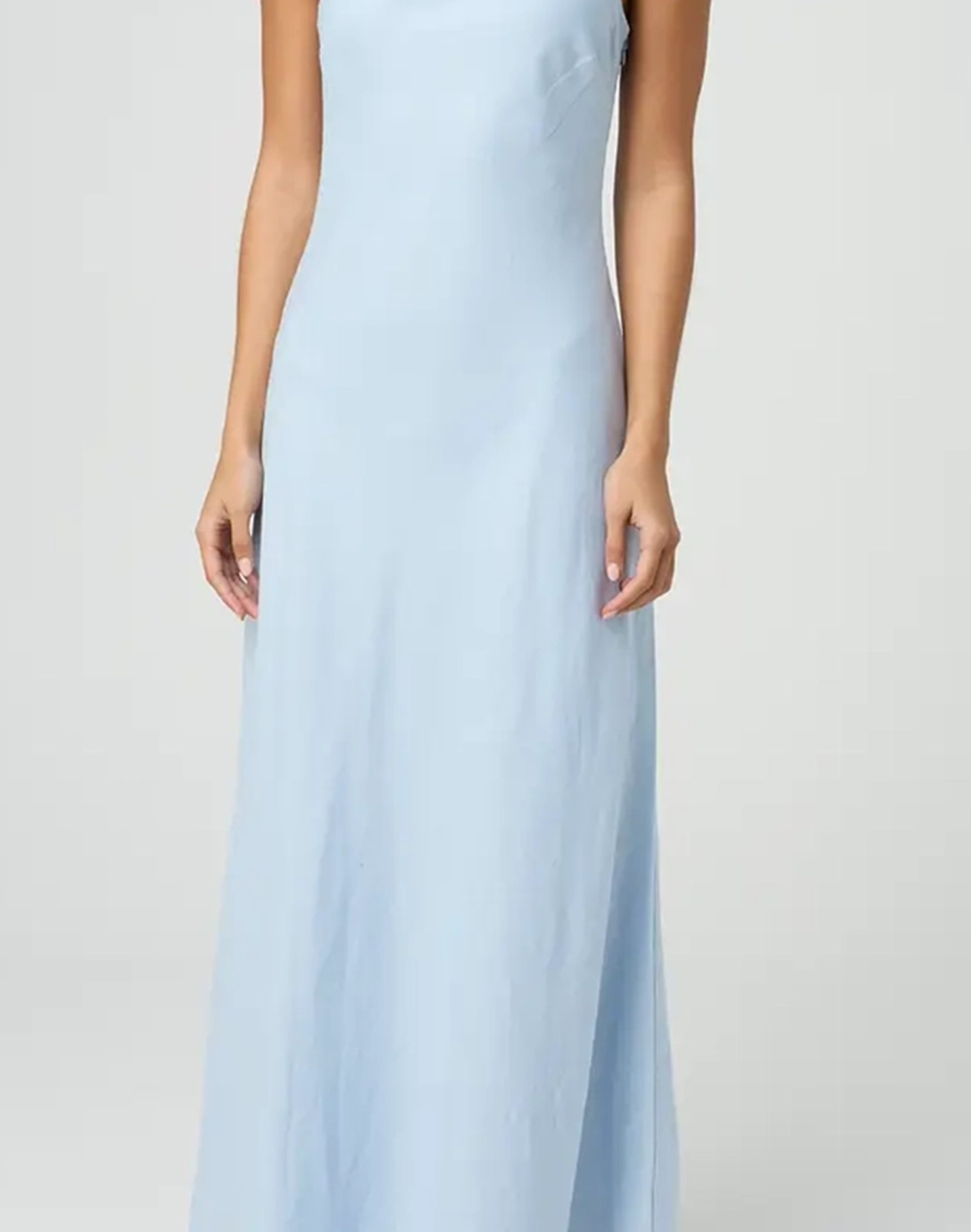 Linen Blend Strapless Maxi Dress