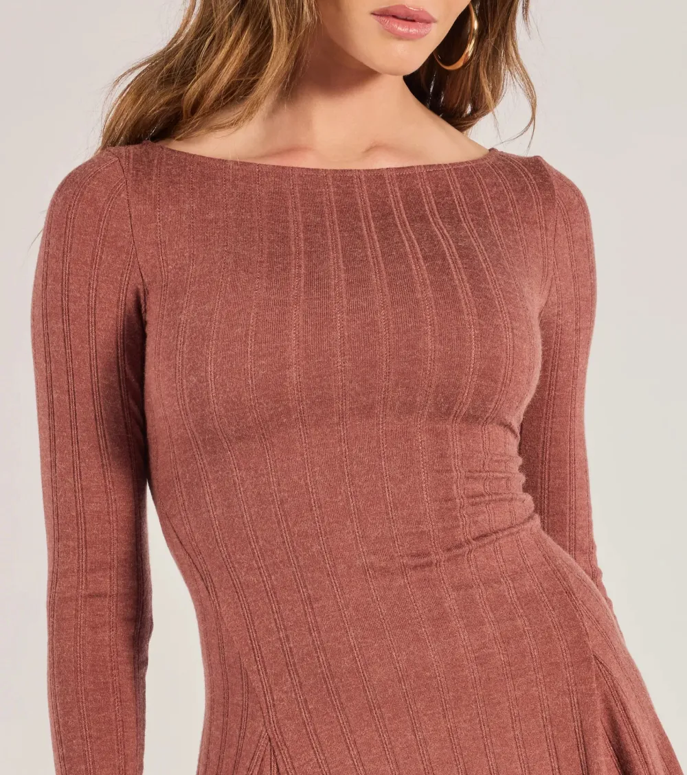 Luxe Charm Cashmere Knit Hanky Hem Mini Dress