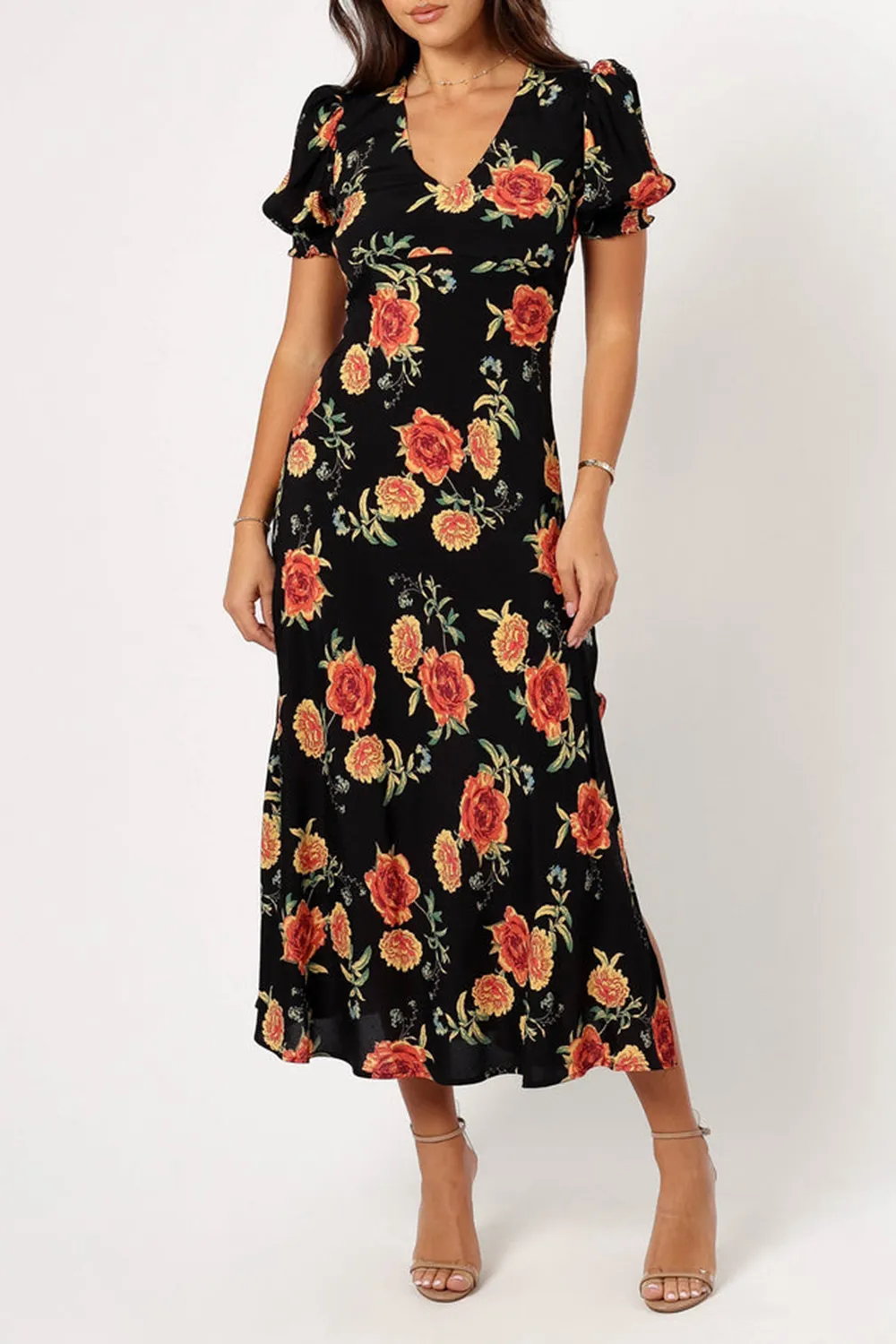 CHRISTINE MIDI DRESS - SUNSET FLORAL