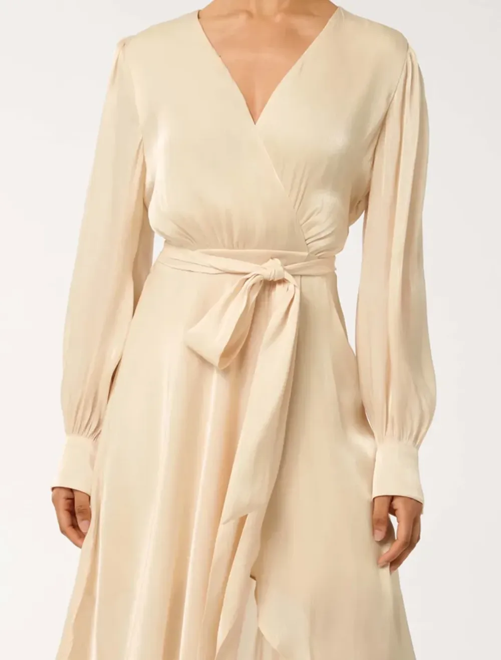 Mabel Petite Metallic Wrap Midi Dress