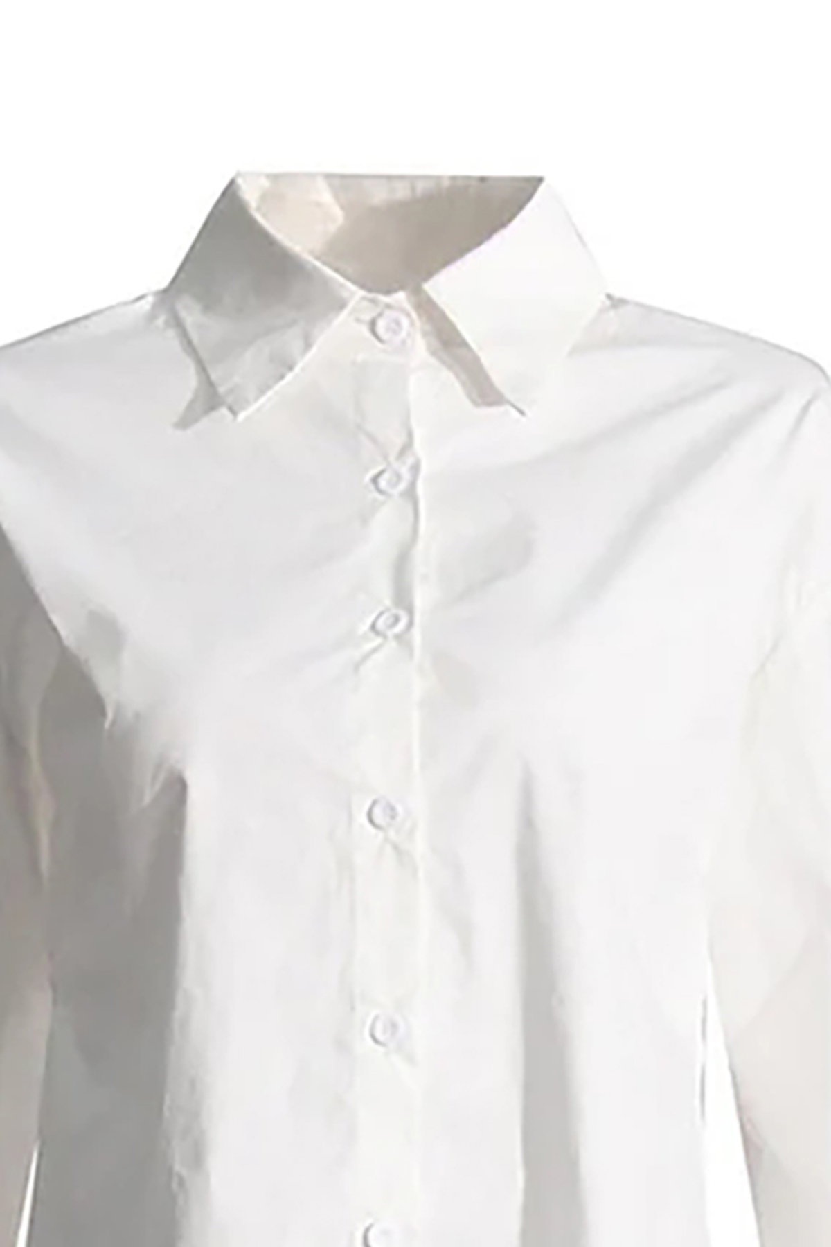 Sexy Bow Tie Trim Cutout Back Long Sleeve Collared Button Down Shirt