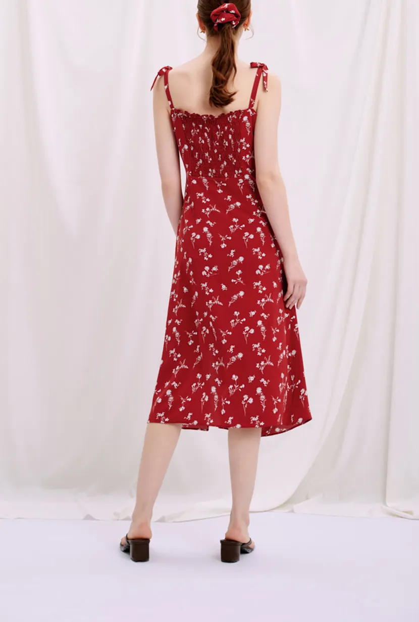 Lorraine Dress - Red Floral