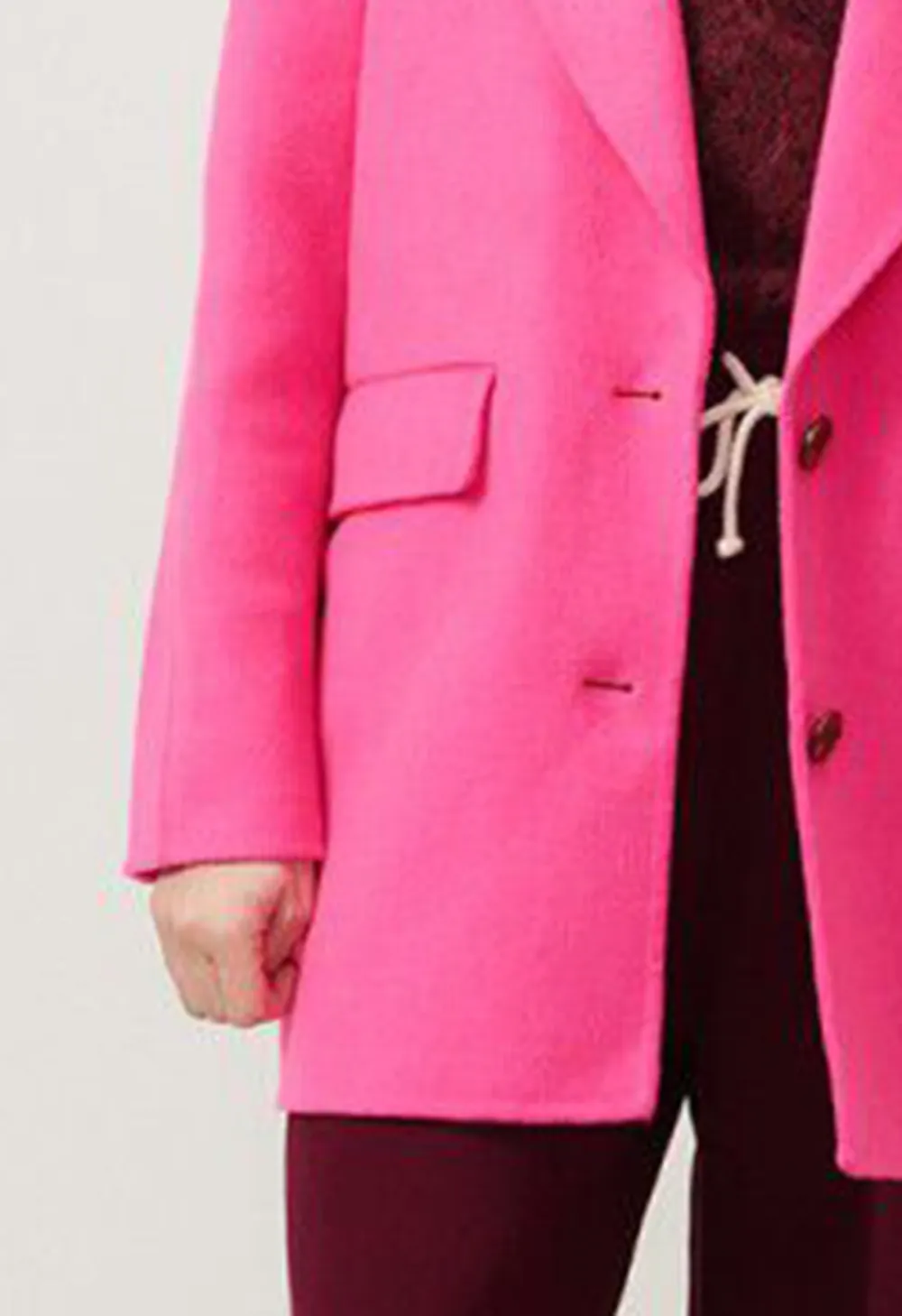 Rose-Fluo Casual Coat