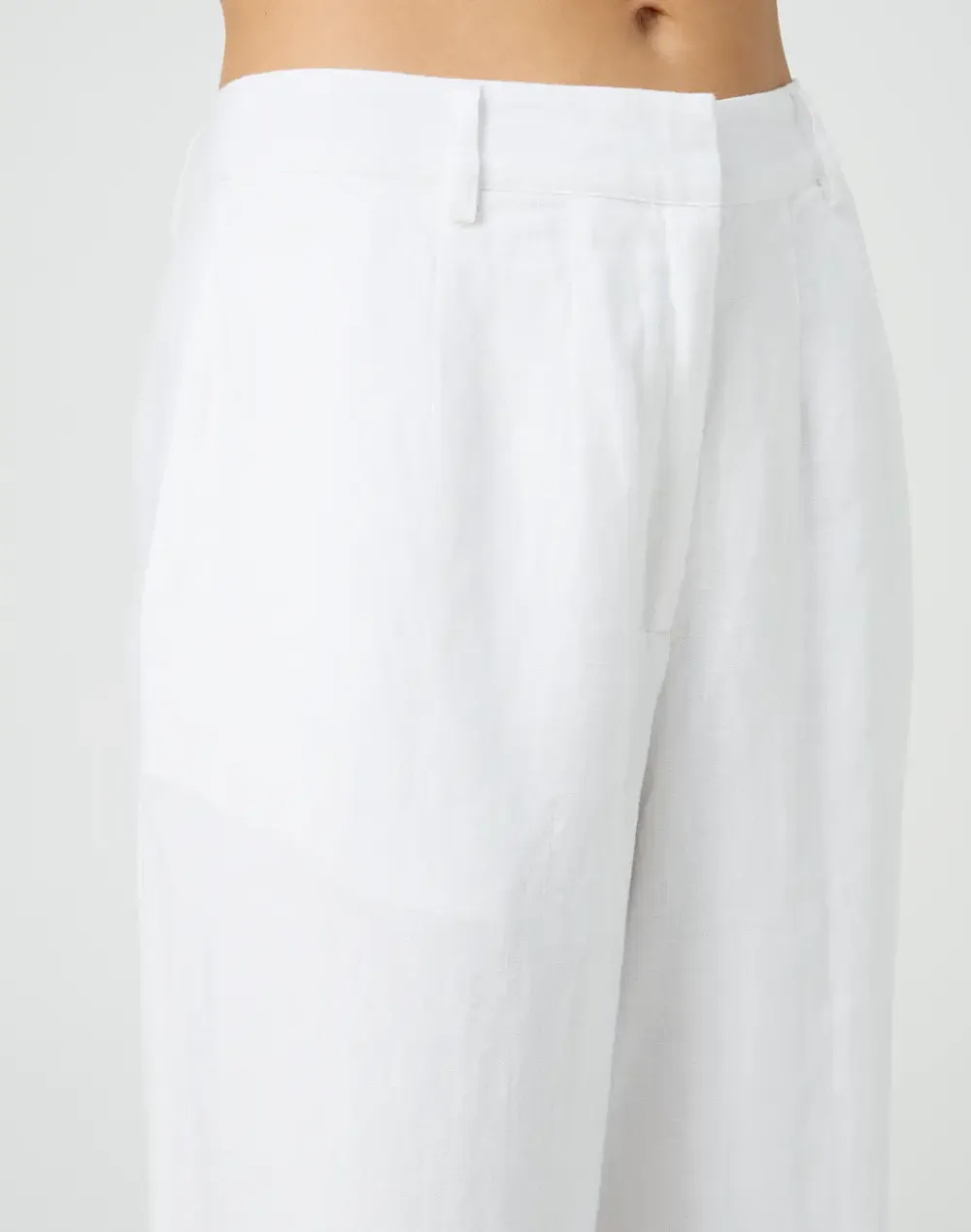 Linen Pleat Wide Leg Pant