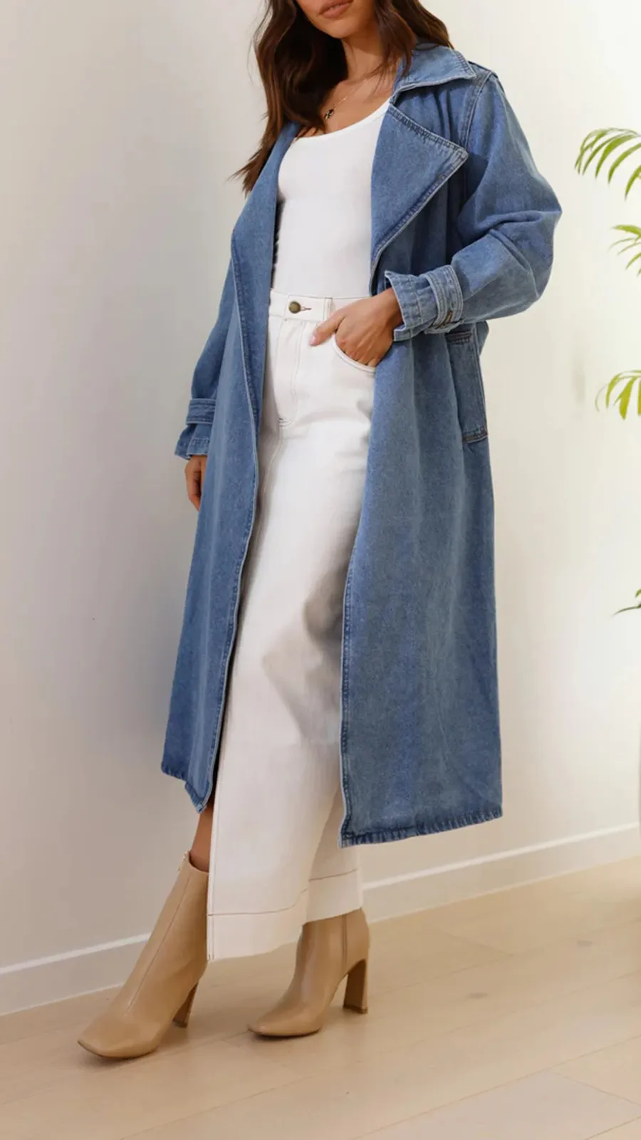 Lui Denim Trench Coat - Denim