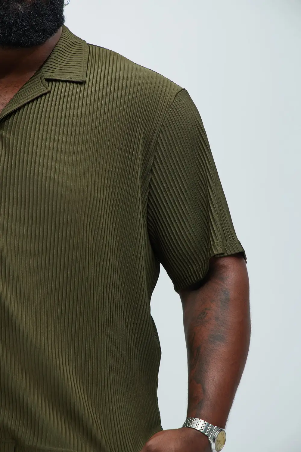 Potential Pleated Shirt - Olive