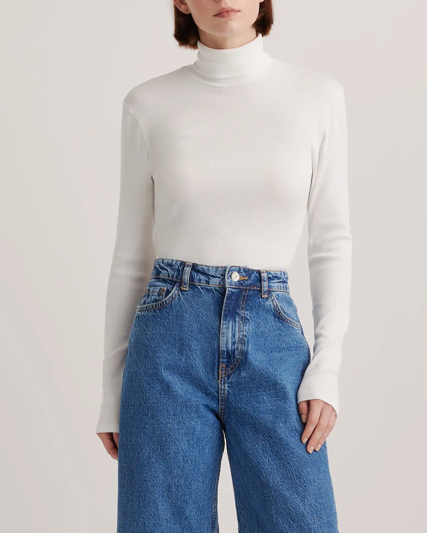 Organic Cotton Micro-Rib Turtleneck