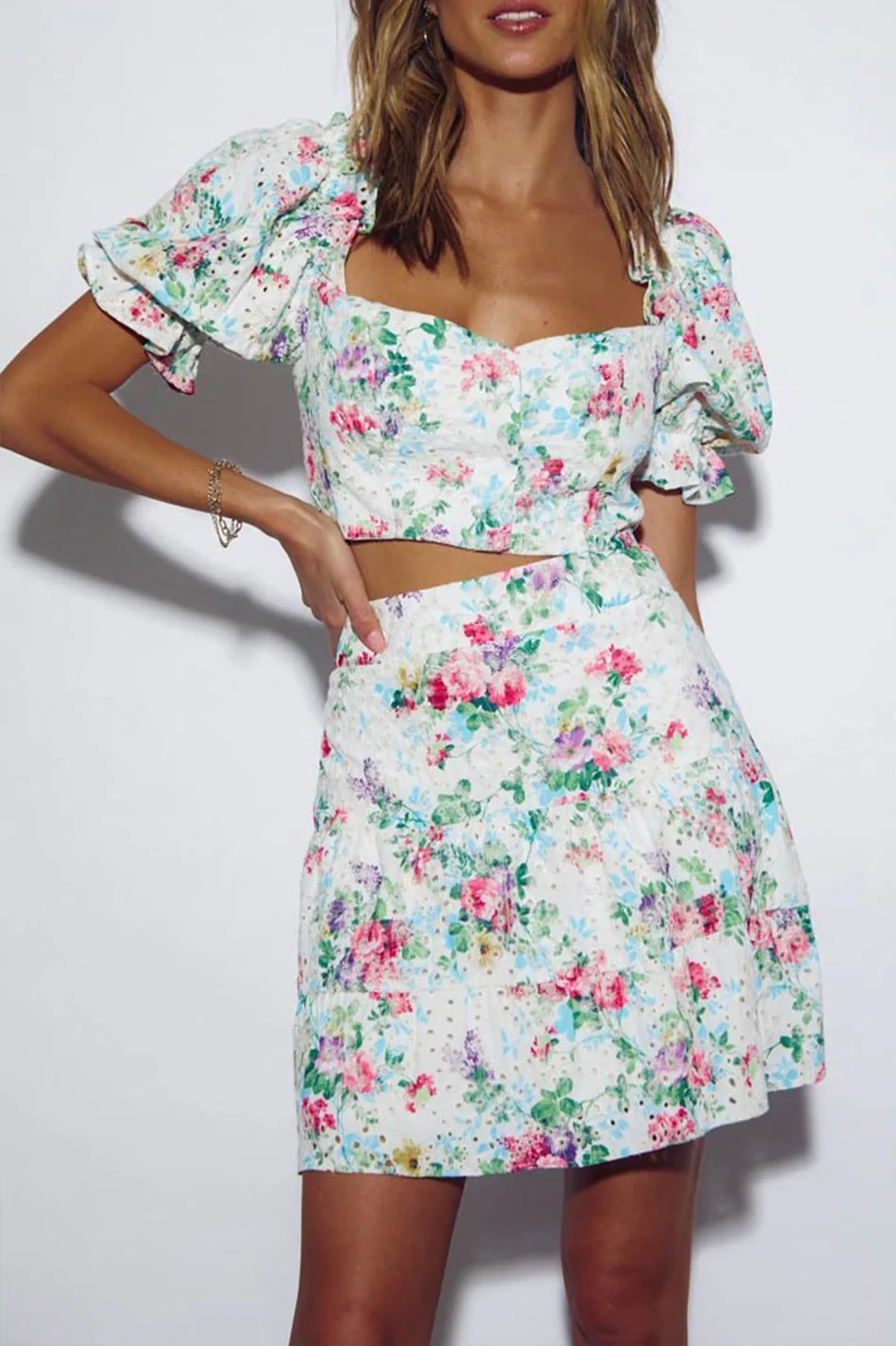 Bahama Skirt (White Floral)