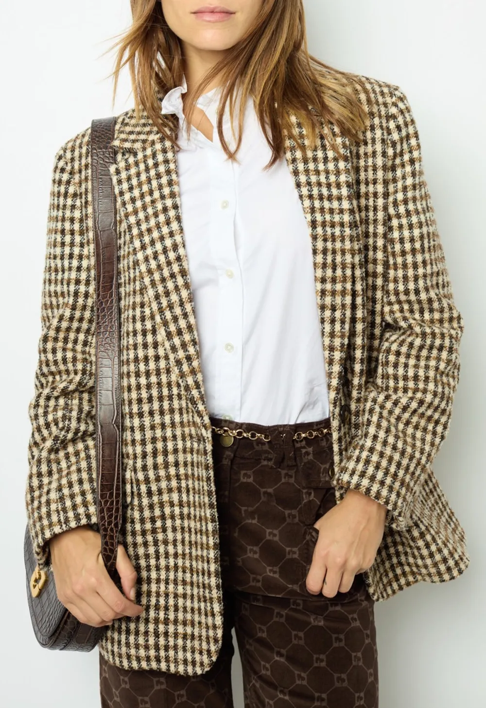 Straw Plaid Blazer