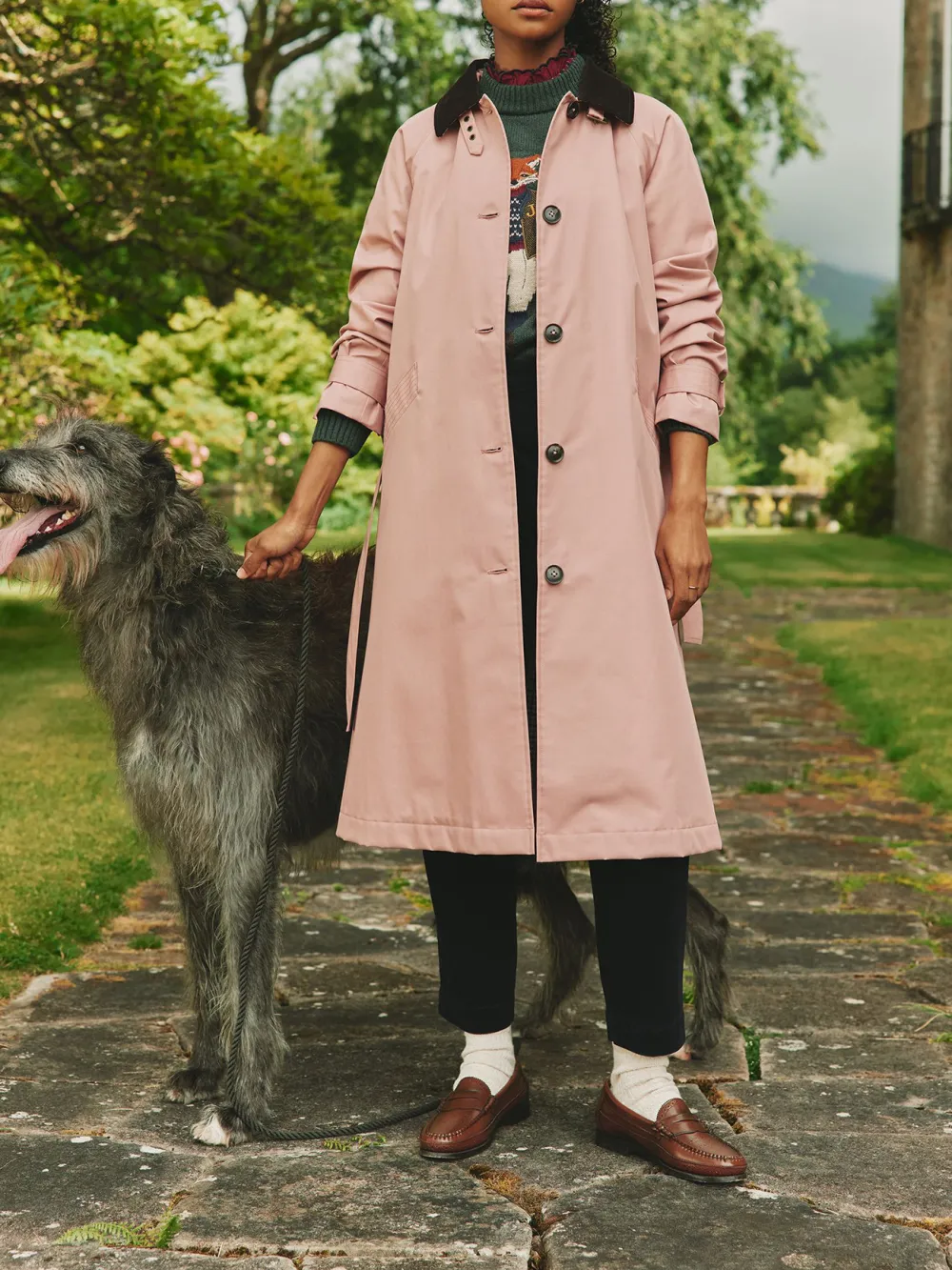 Epwell Pink Waterproof Belted Trench Coat