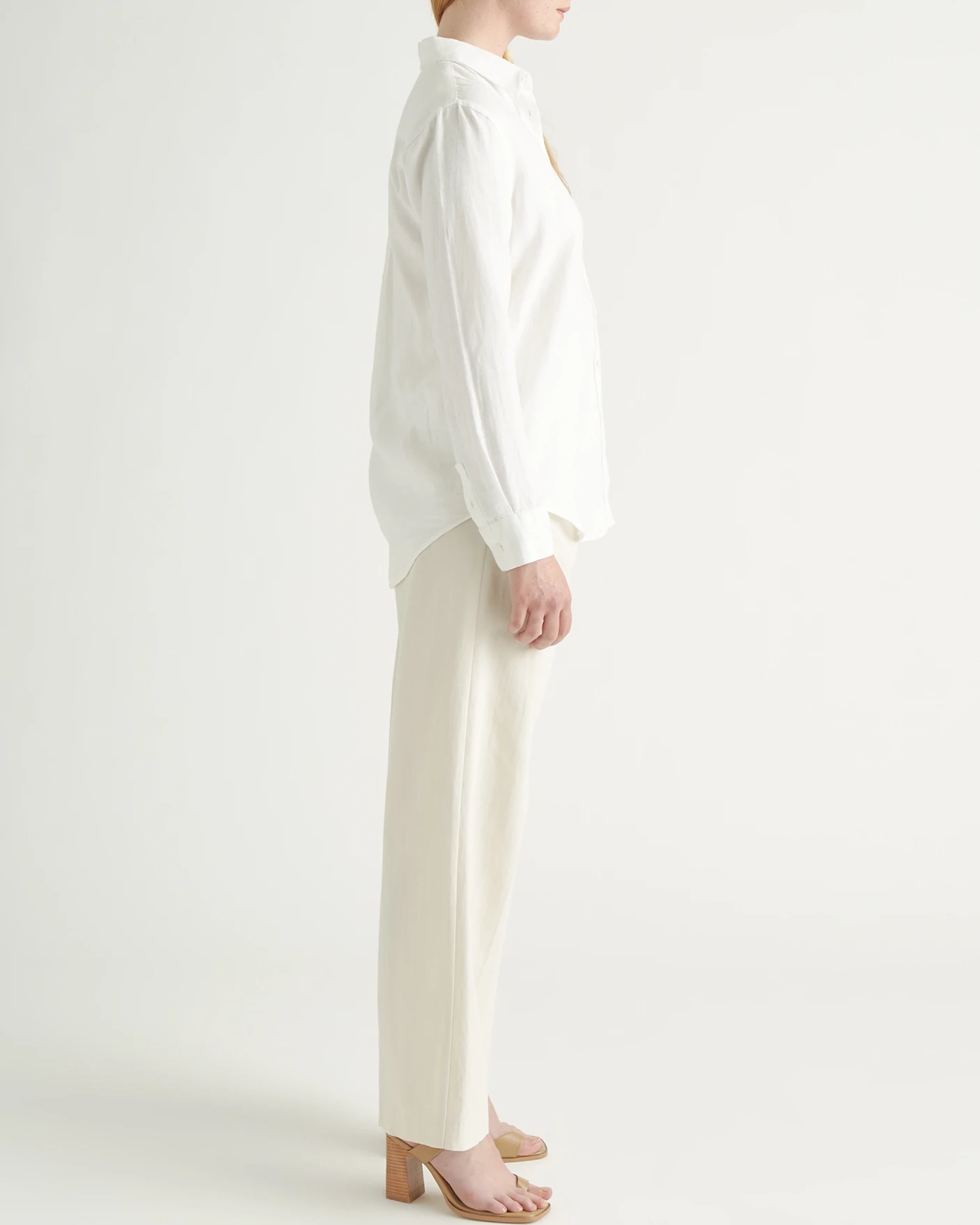 Slight Stretch 100% European Linen Long Sleeve Shirt