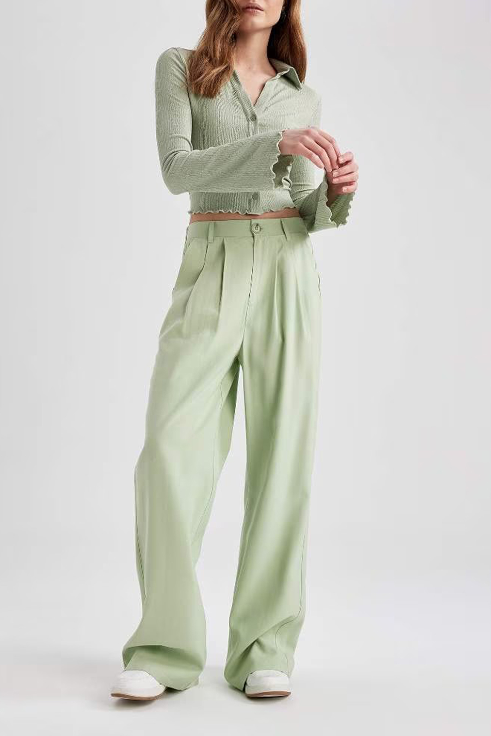 Wide Leg Normal Waist Pocket Trousers