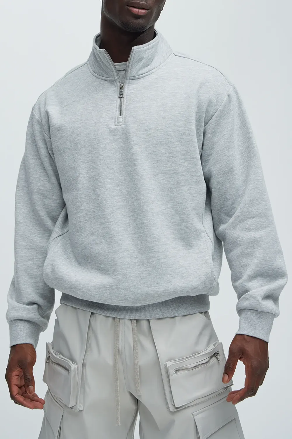 Quarter Zip Collar Sweatshirt