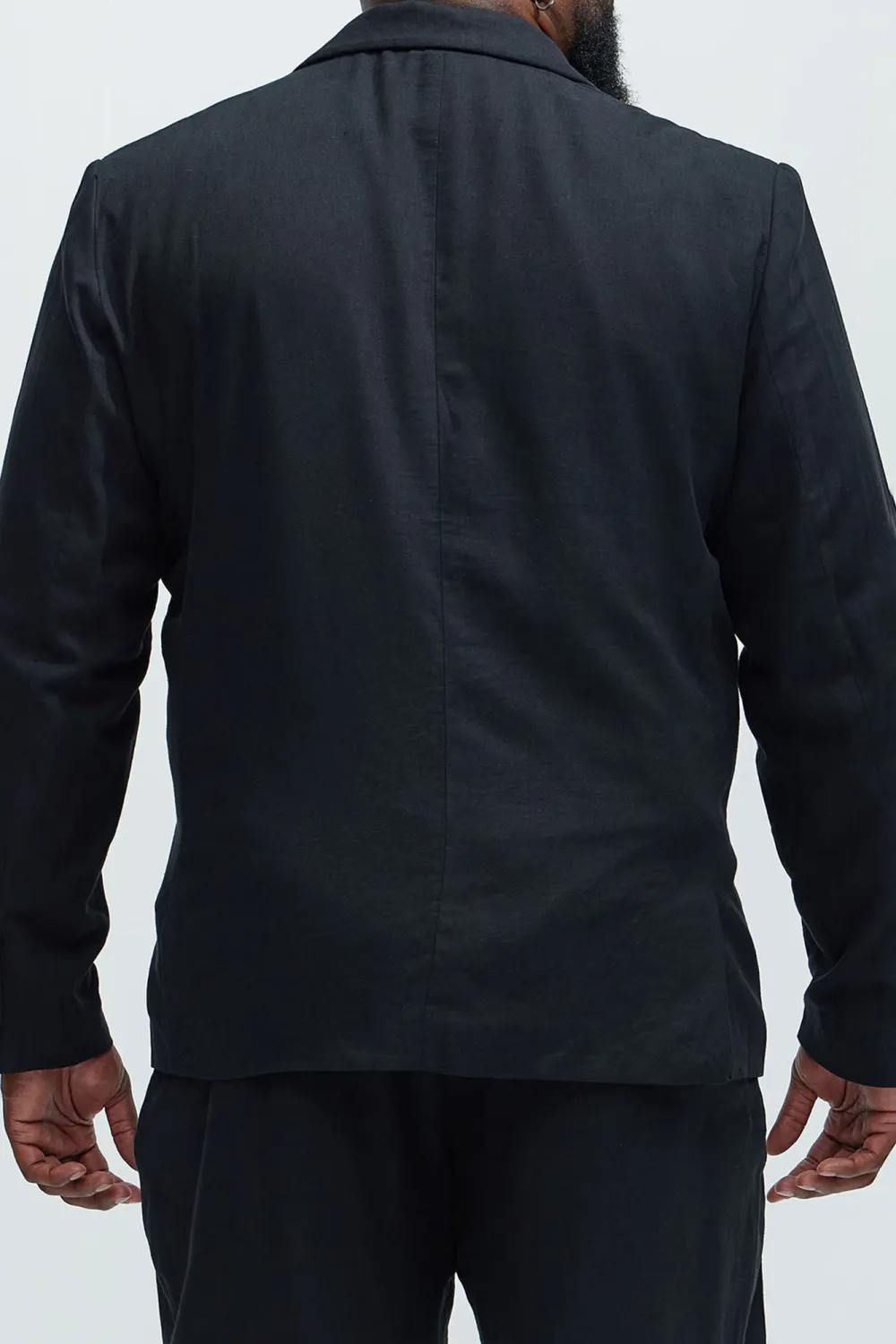 Slight Stretch Bahamas Linen Suit Jacket - Black