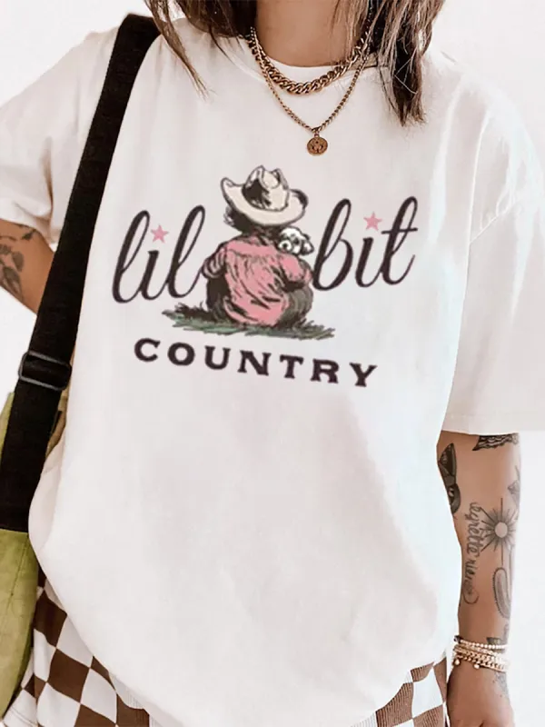 Lil Bit Country Pattern T-shirt