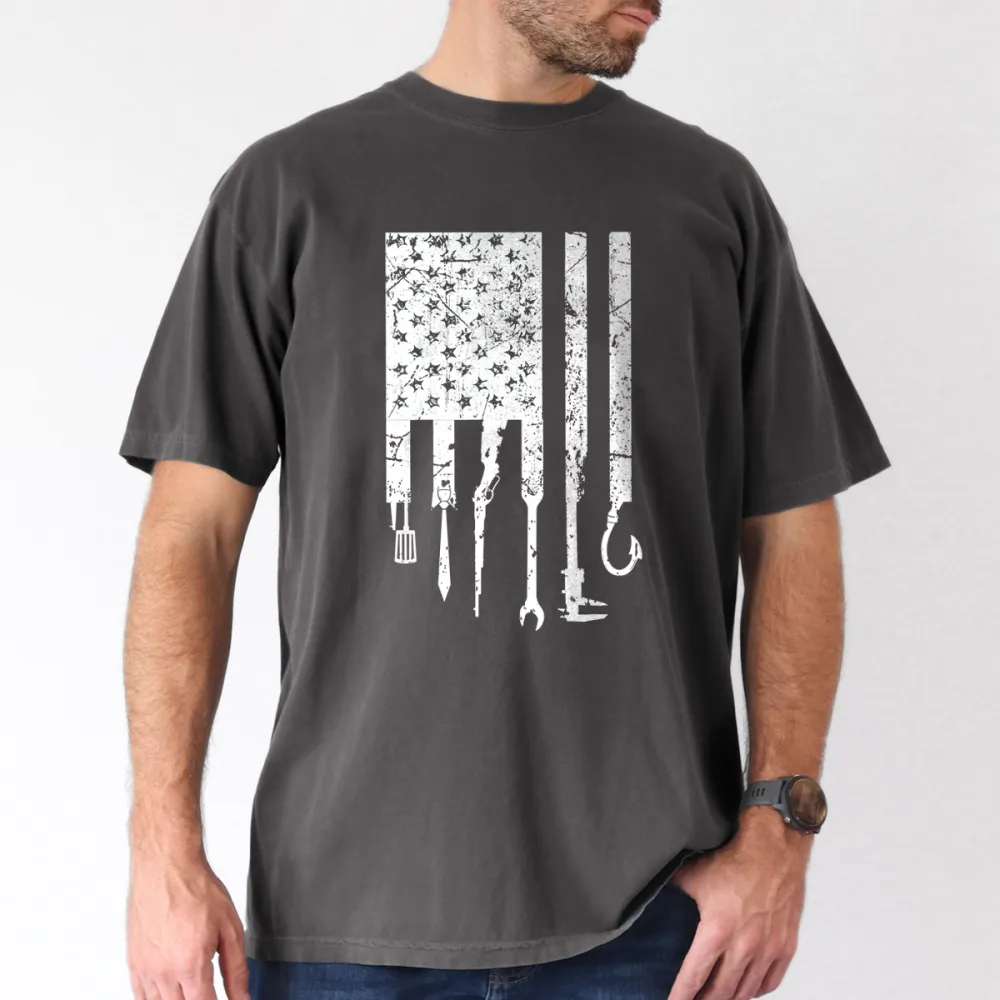 Men'S Graphic T-Shirt American Flag Graphic T-Shirt Crew-Neck Casual Short-Sleeved Top