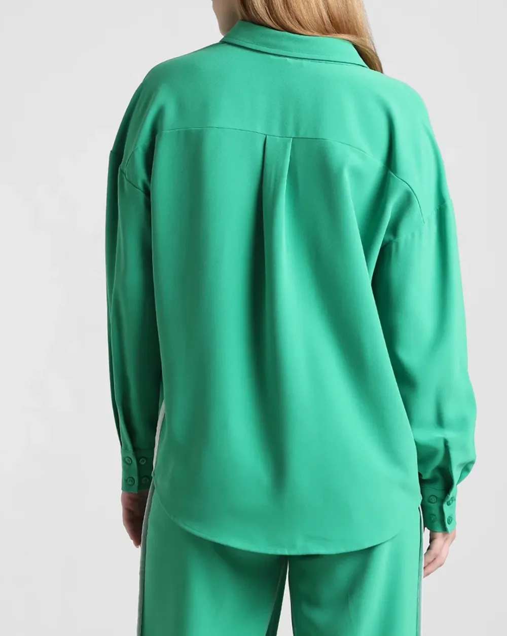 Green Contrast Pipping Shirt