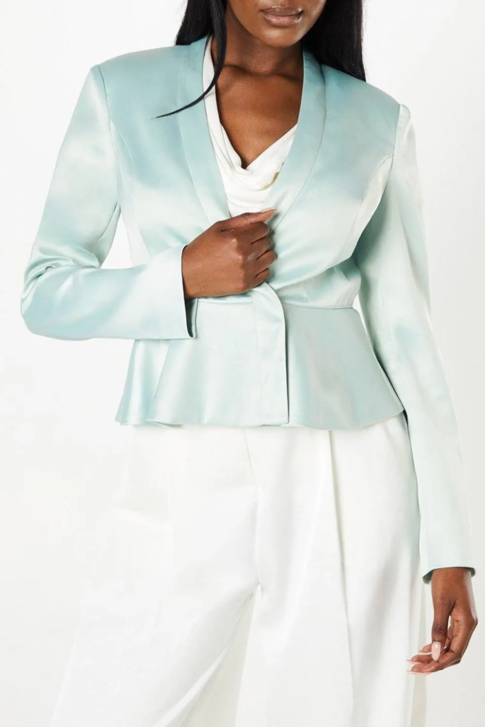 Satin Stretch Tailored Jacket