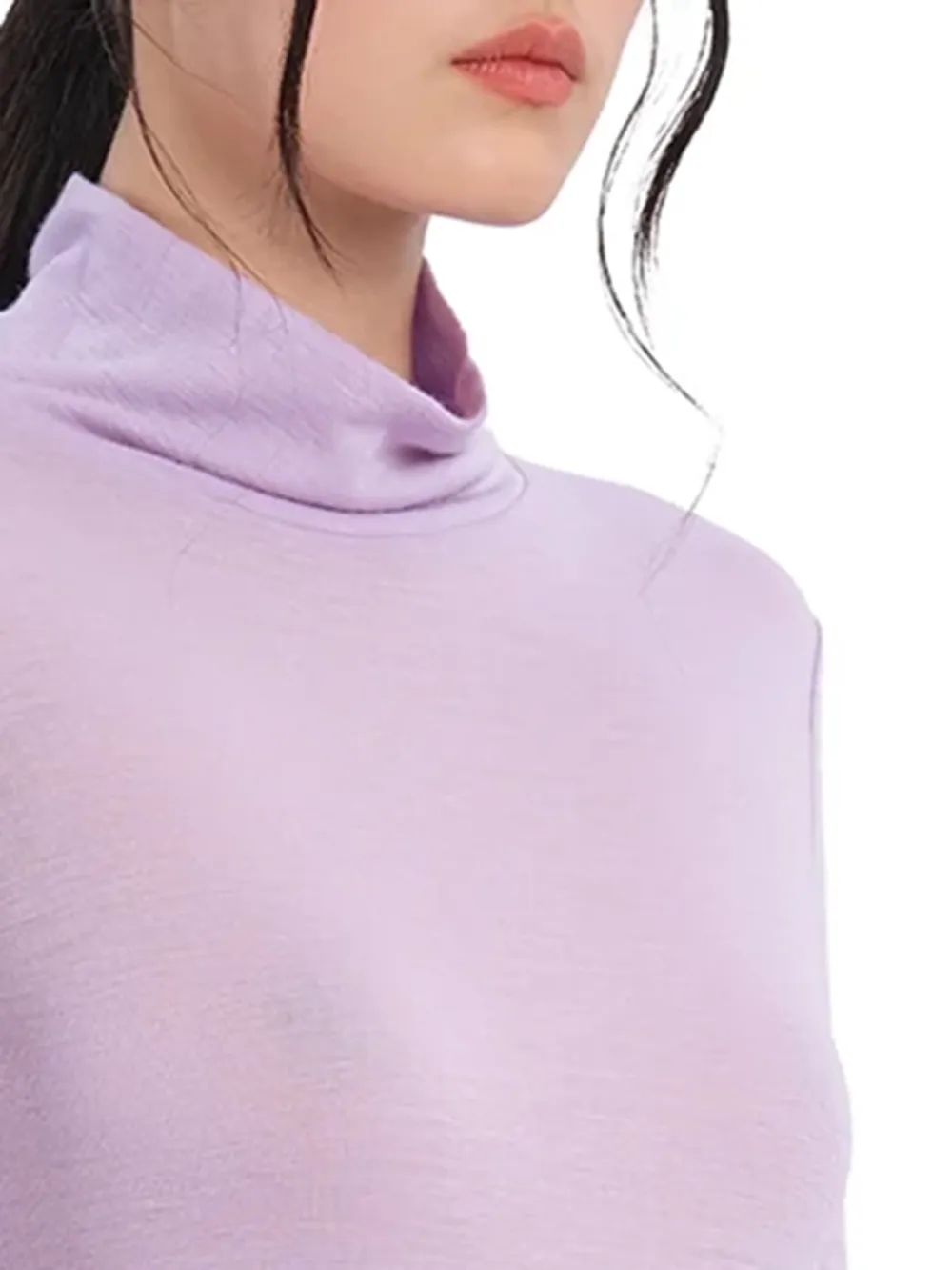 Mock-Neck Wool Tight Top