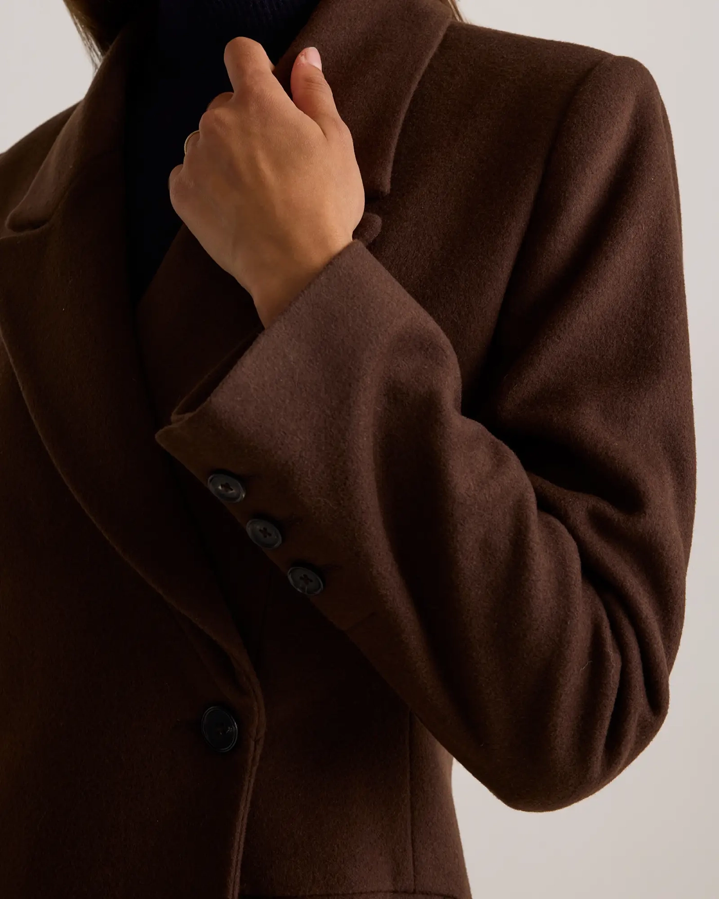 Slight Stretch Italian Wool Tailored Coat