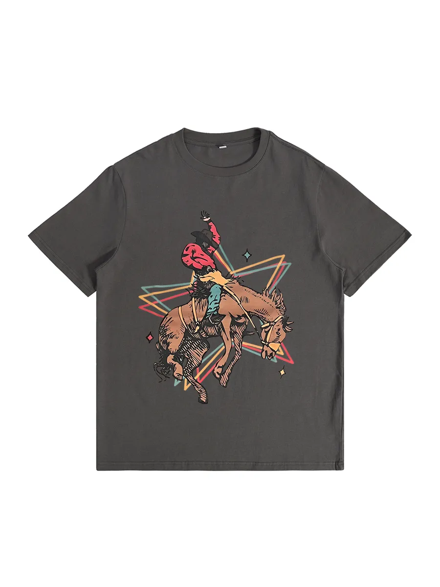 (3-piece set) Wild West Cowboy Knight Fair Match T-shirt