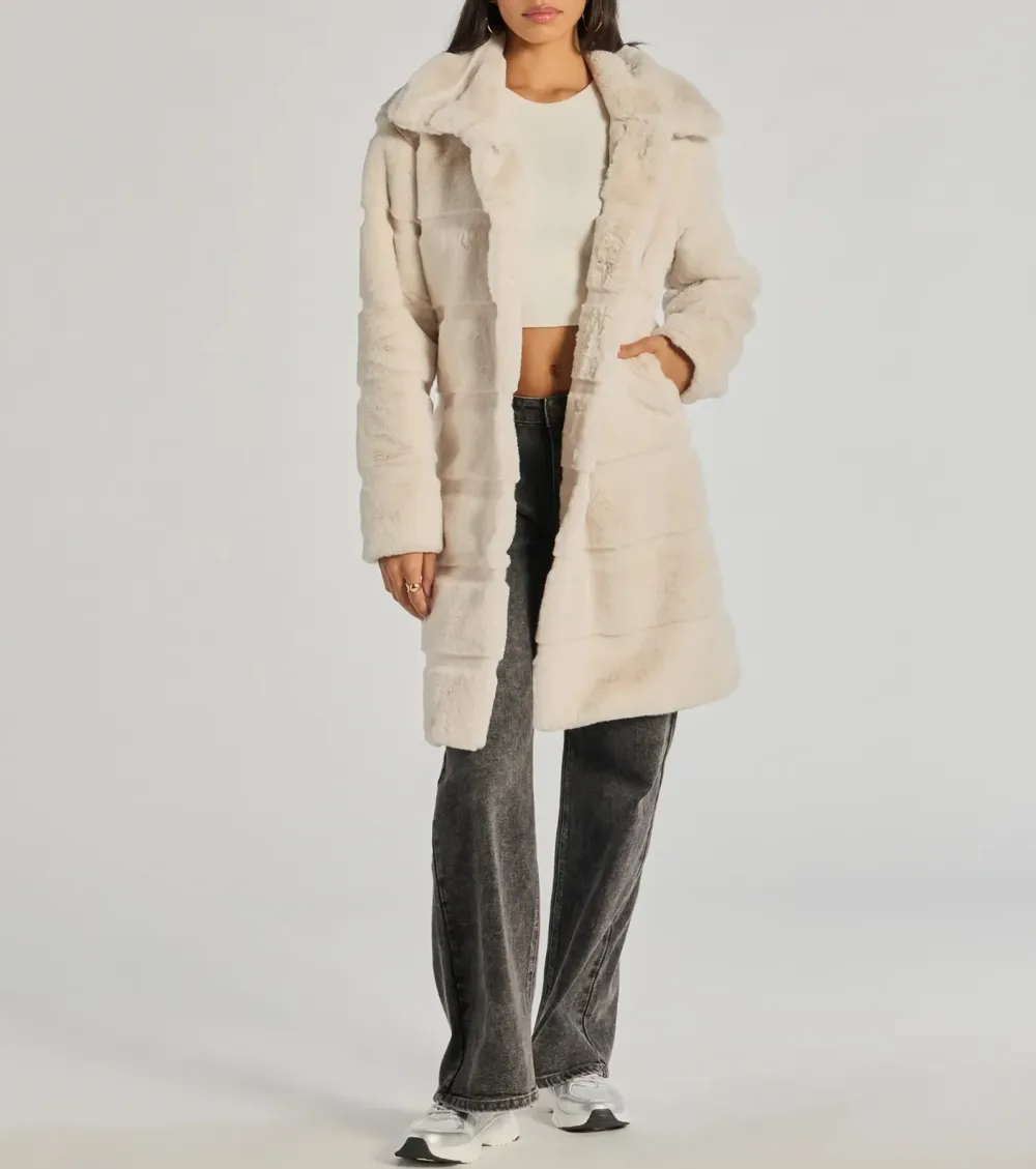 Timeless Glam Faux Fur Trench Coat