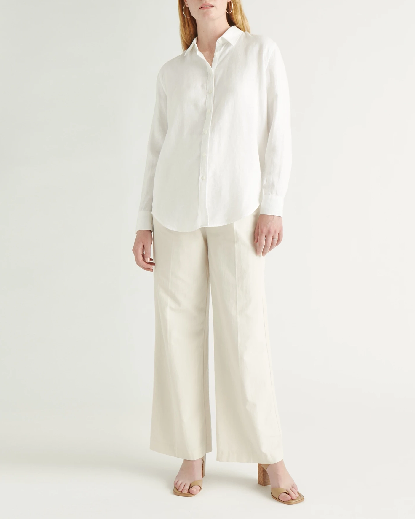 Slight Stretch 100% European Linen Long Sleeve Shirt