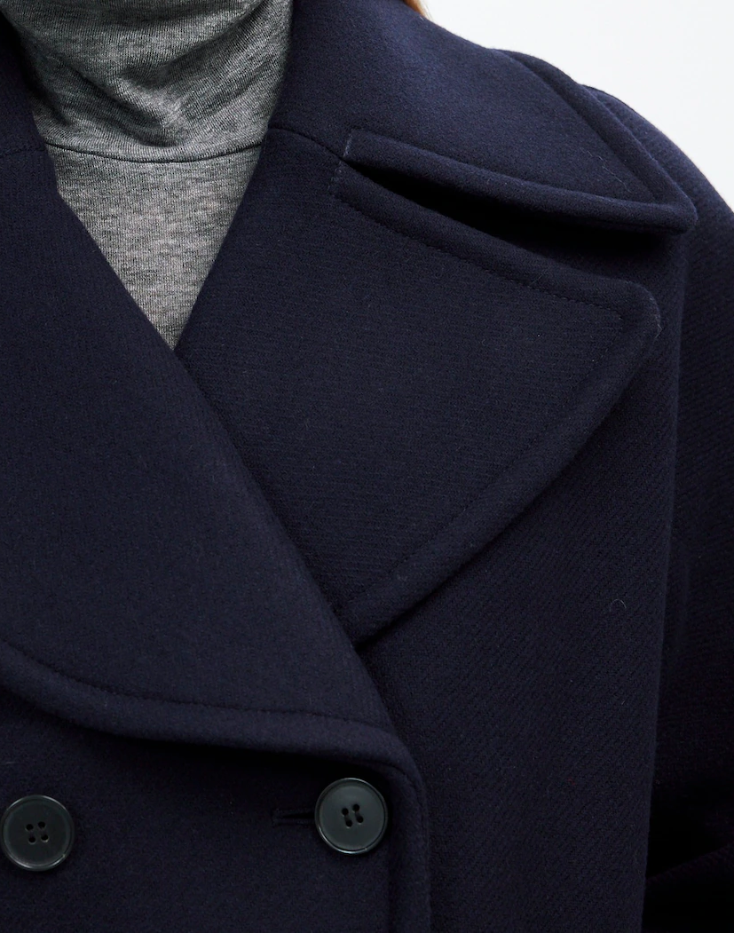 Oversized-Collar Peacoat Fabric