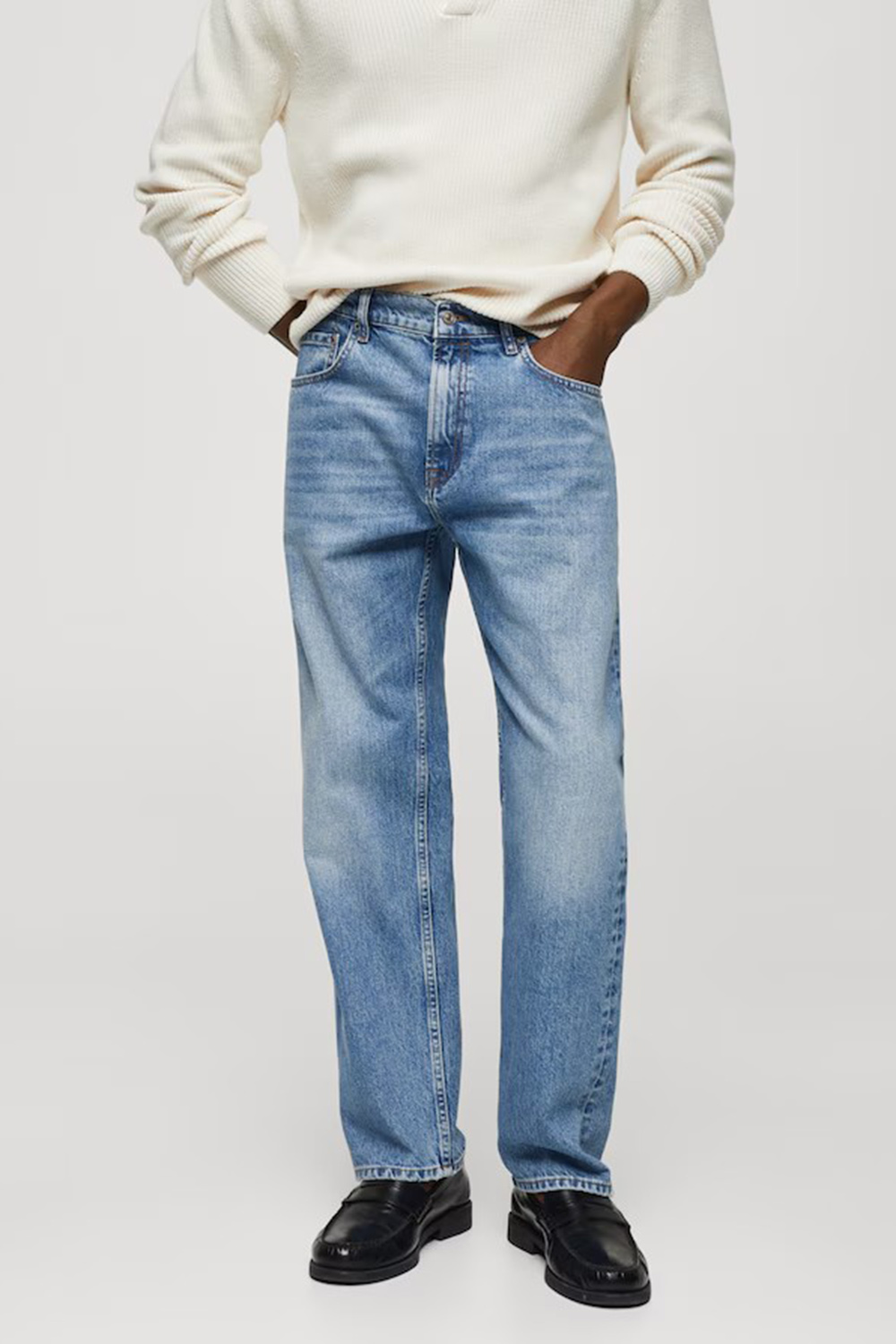 Regular fit dark wash jeans