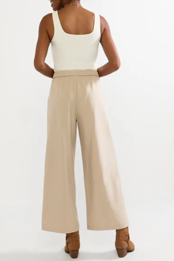 Hallie Wide Leg Crop Trouser Pants