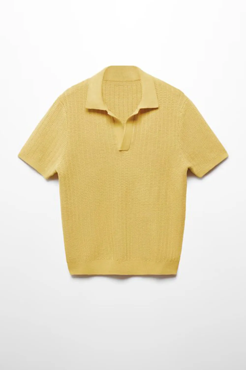 Braided knit polo shirt