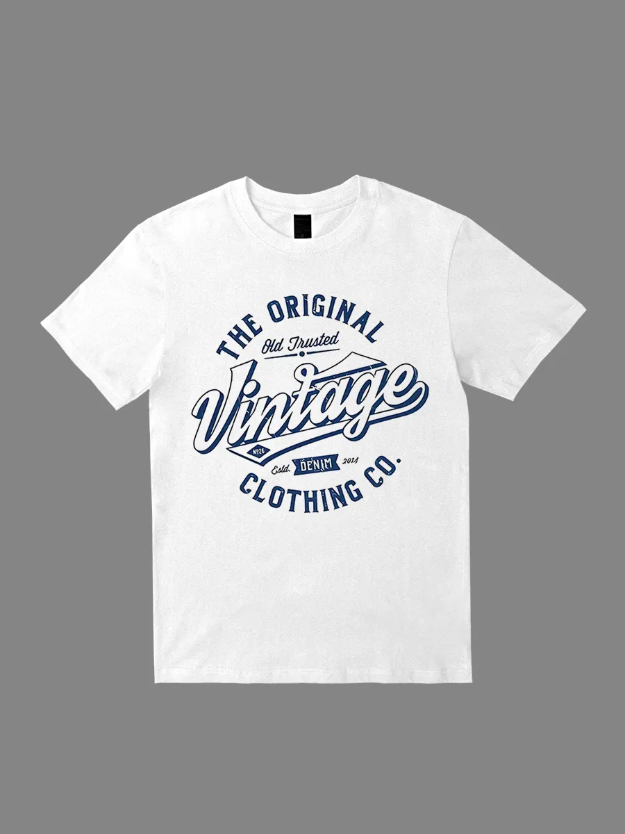 Western graphic retro font printed T-shirt