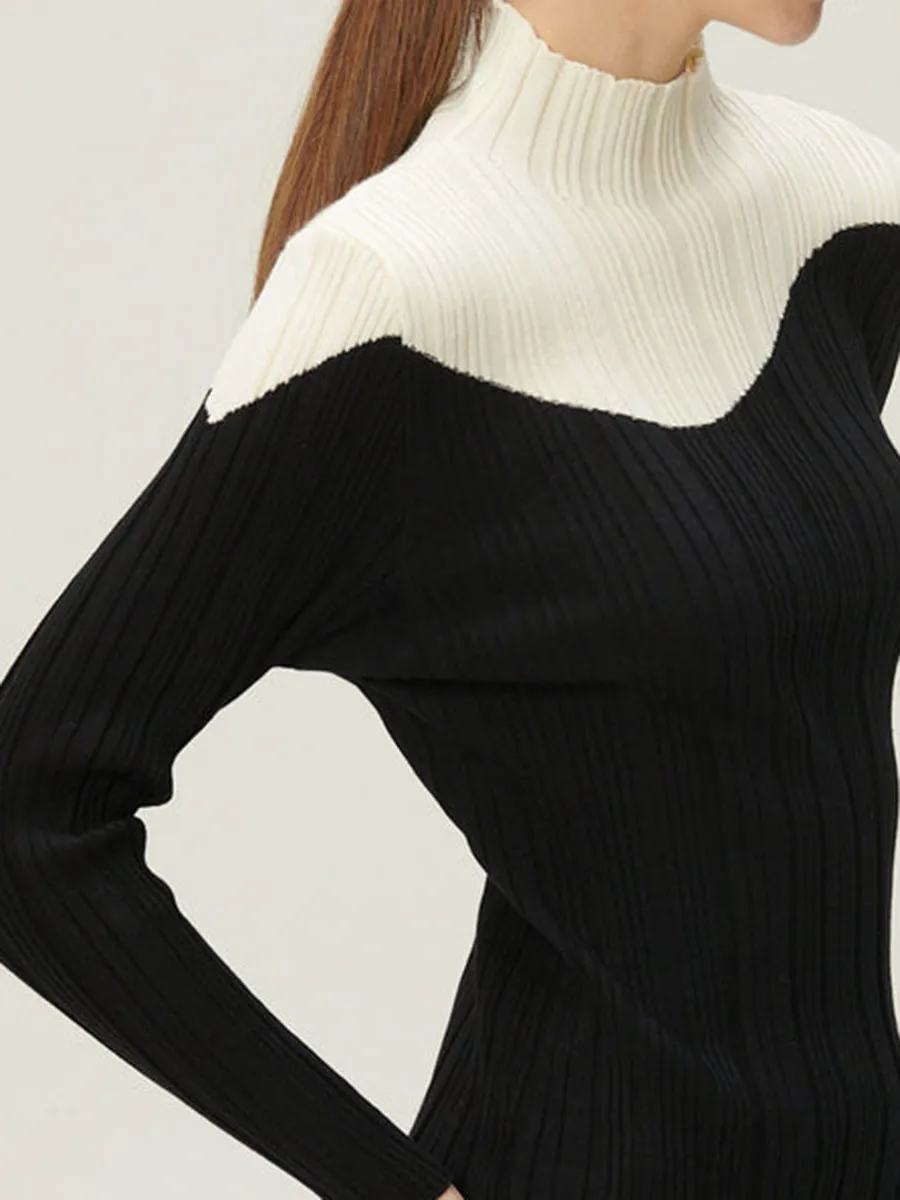 Eva Color Block Ribbed Knit Top