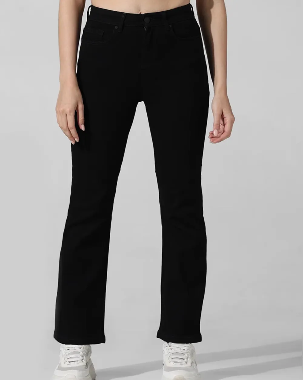 Black High Rise Flared Jeans