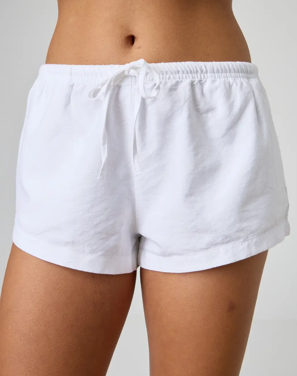 Cotton Tie Waist Mini Short