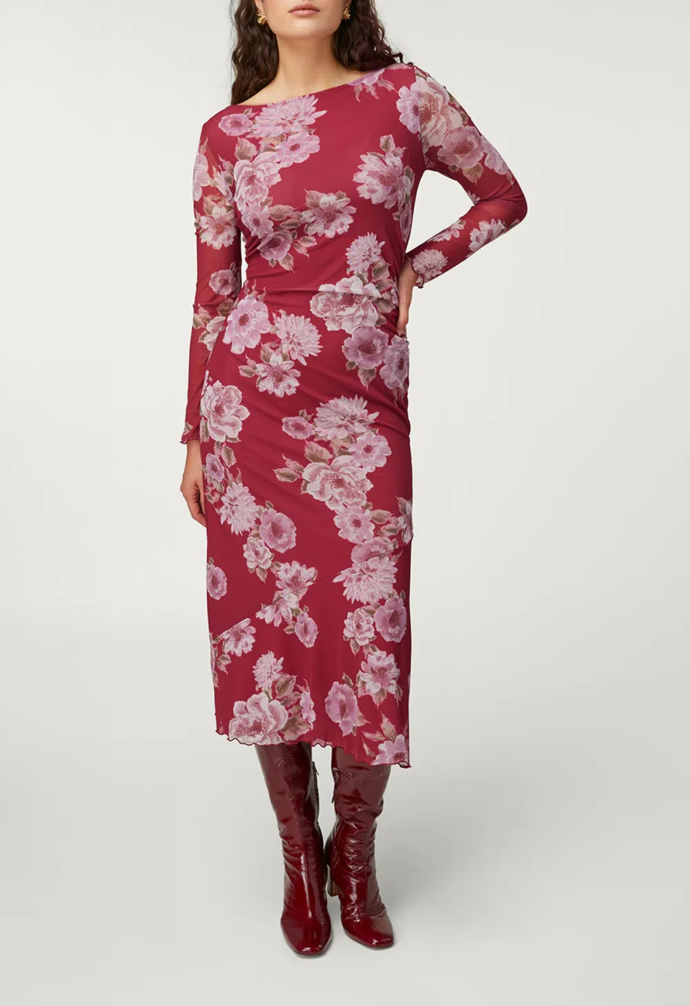 Floral Print Slim-Fit Maxi Dress