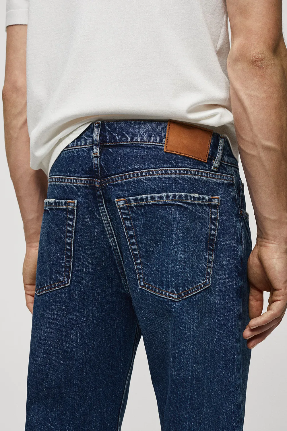 Regular-fit medium-wash jeans